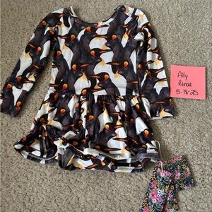 Bamboo Penguin Long Sleeve Bodysuit Dress